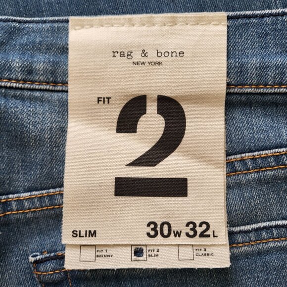 rag & bone Fit 2 Slim Fit Jeans Schaefer Wash Men's Size 30X32 - Picture 4 of 9